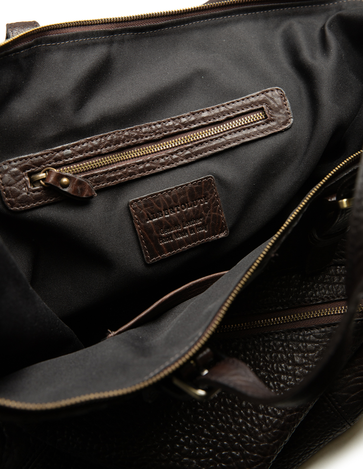 Duffelbag Präglat Läder Mörkbrun One Size