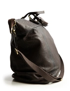 Duffelbag Präglat Läder Mörkbrun One Size