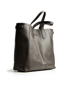 Tote Bag Präglat Läder Mörkbrun One Size