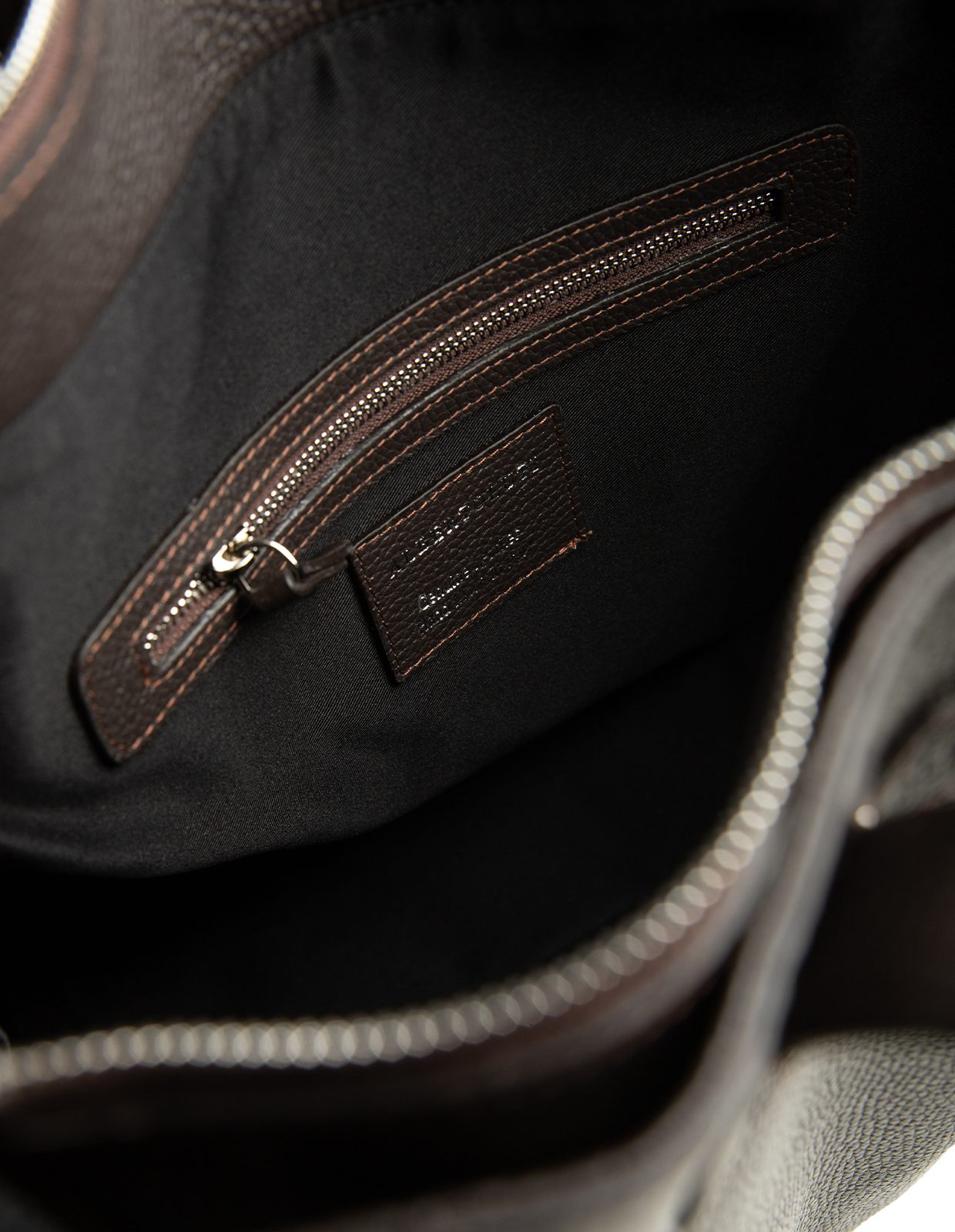 Tote Bag Präglat Läder Mörkbrun One Size