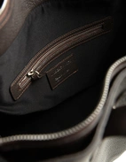 Tote Bag Präglat Läder Mörkbrun One Size