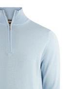 Half Zip Tröja Merinoull Ljusblå XXL