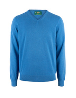 Rothwell Tröja V-ringad Bomull Cashmere Klarblå
