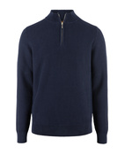 Tröja Half Zip Bomull Navy M