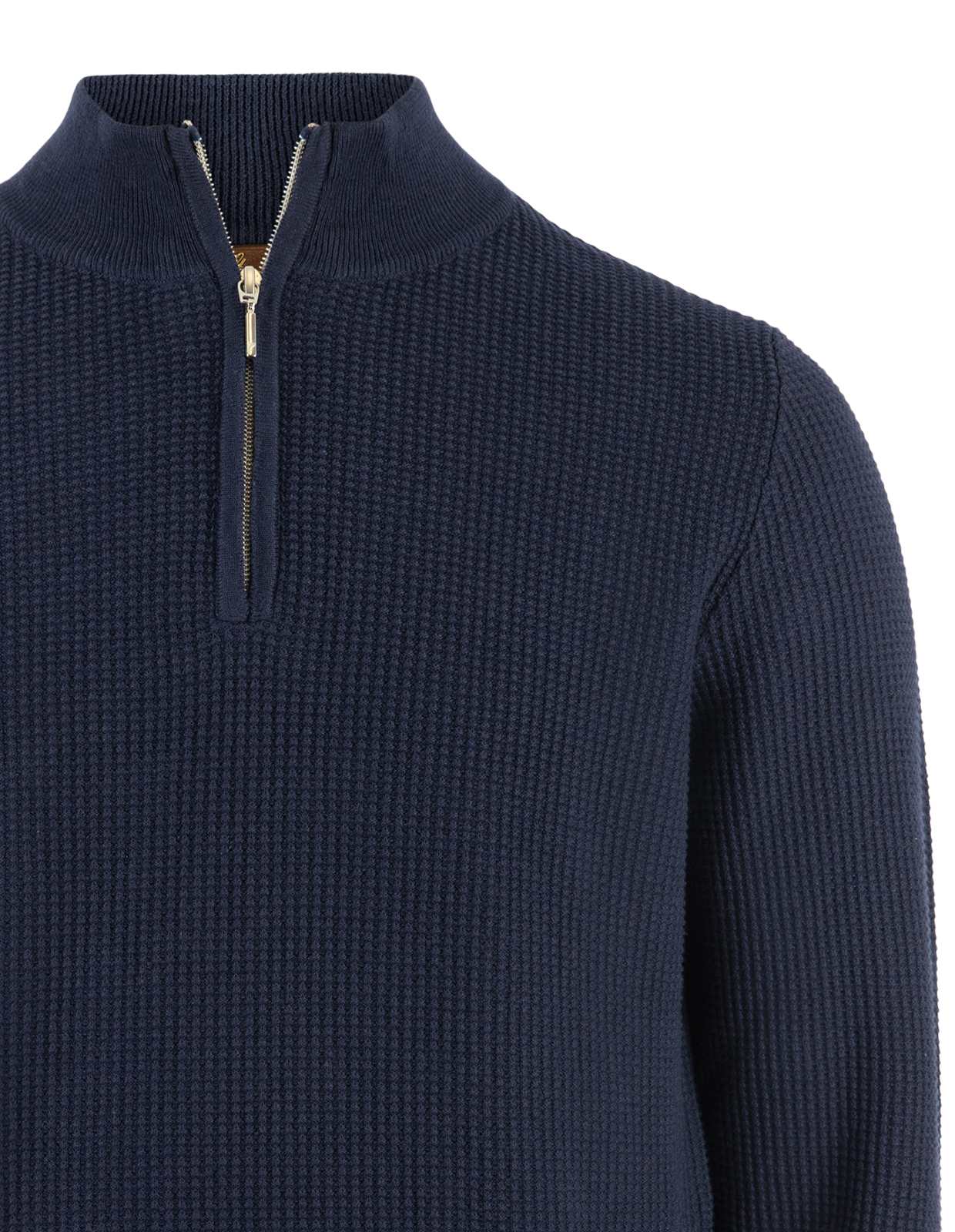 Tröja Half Zip Bomull Navy M