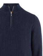 Tröja Half Zip Bomull Navy M