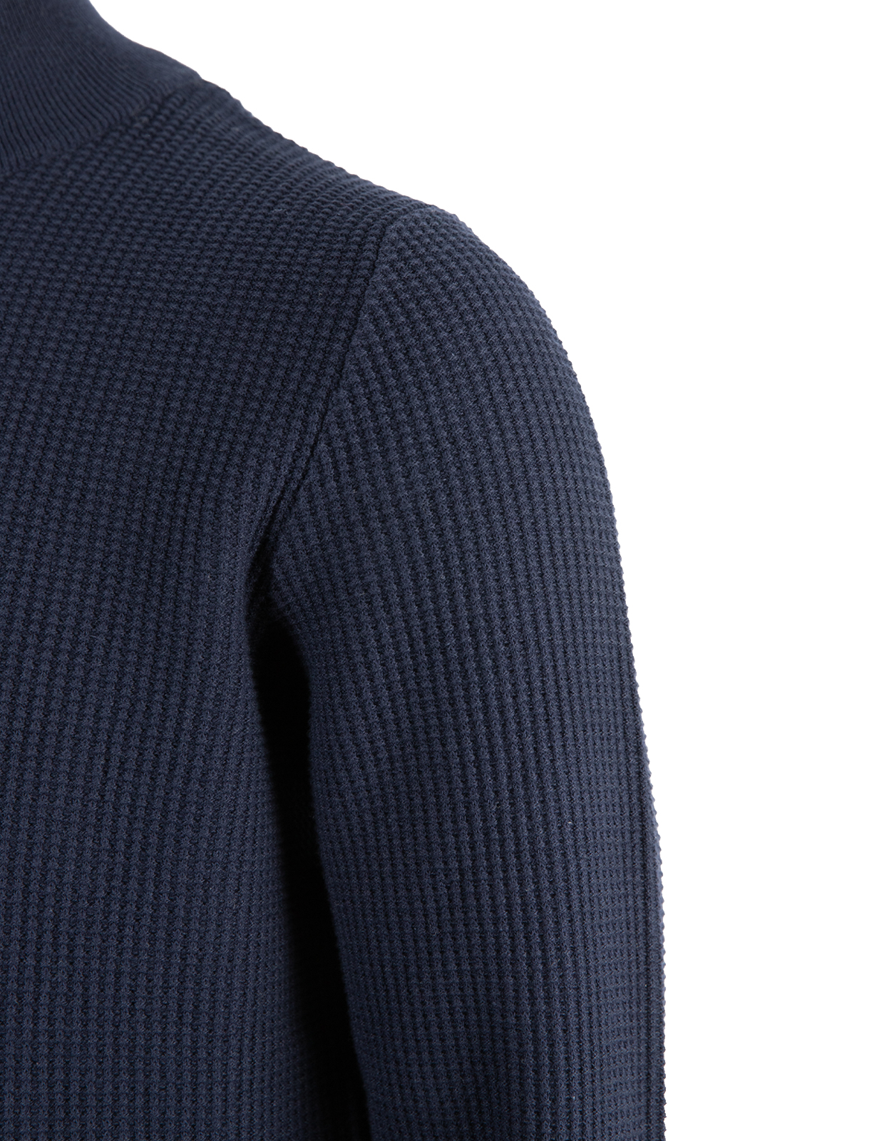 Tröja Half Zip Bomull Navy M
