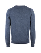 Rothwell Tröja V-ringad Bomull Cashmere Mörkblå Melerad 52