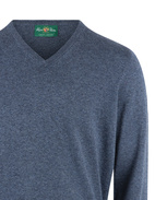 Rothwell Tröja V-ringad Bomull Cashmere Mörkblå Melerad 52