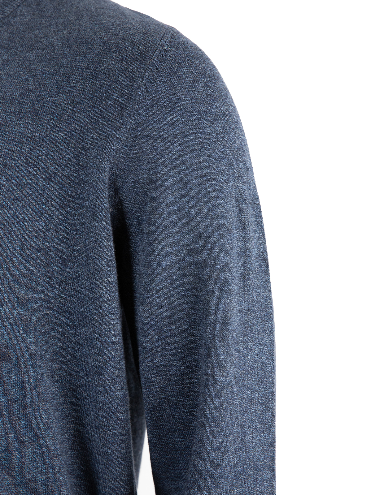 Rothwell Tröja V-ringad Bomull Cashmere Mörkblå Melerad 52