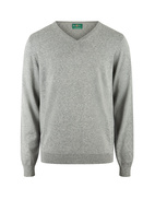 Rothwell Tröja V-ringad Bomull Cashmere Grå Melerad 52
