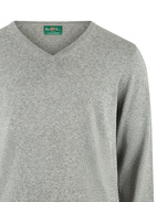 Rothwell Tröja V-ringad Bomull Cashmere Grå Melerad 52