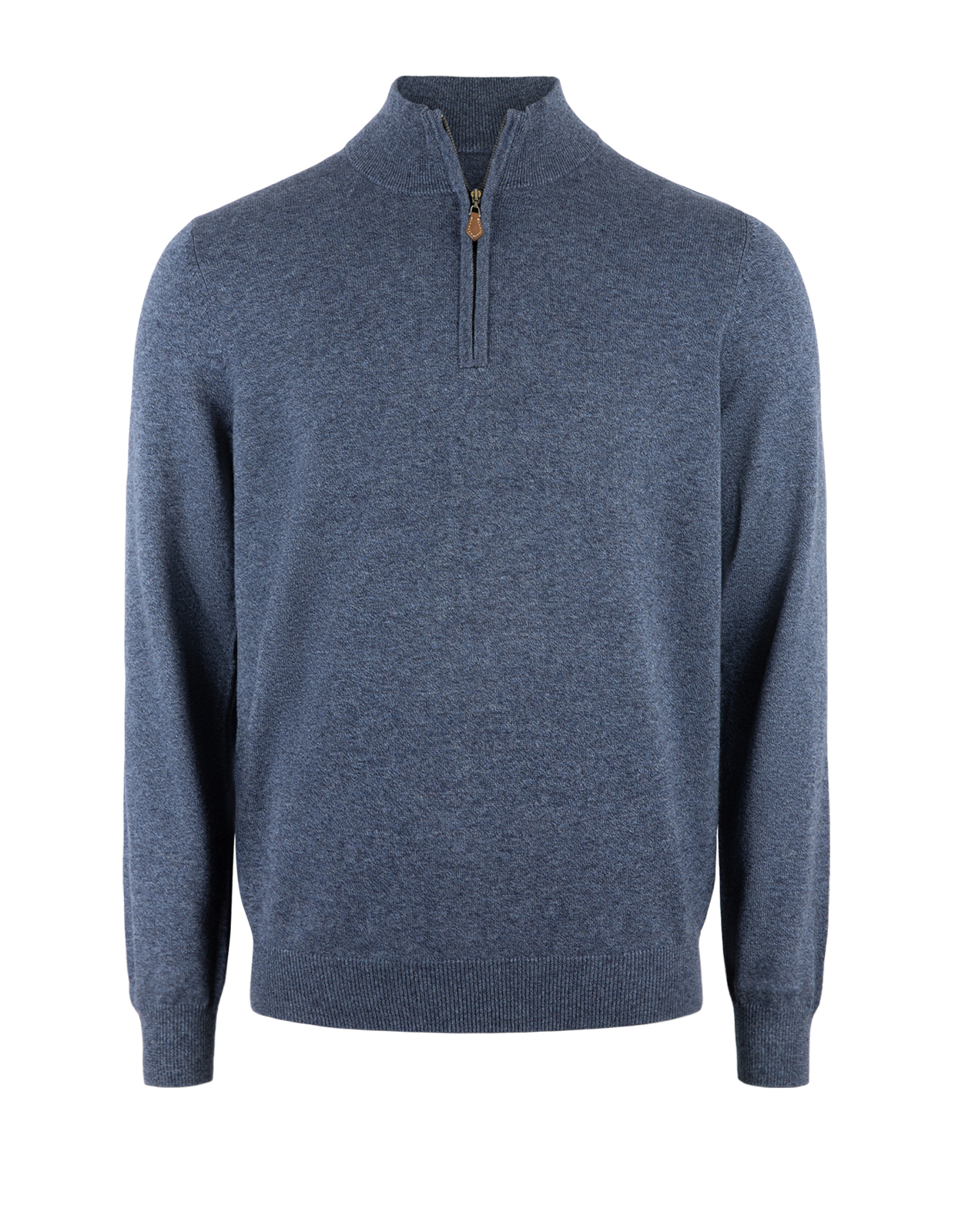 Selhurst Half Zip Bomull/Cashmere Mörkblå Melerad