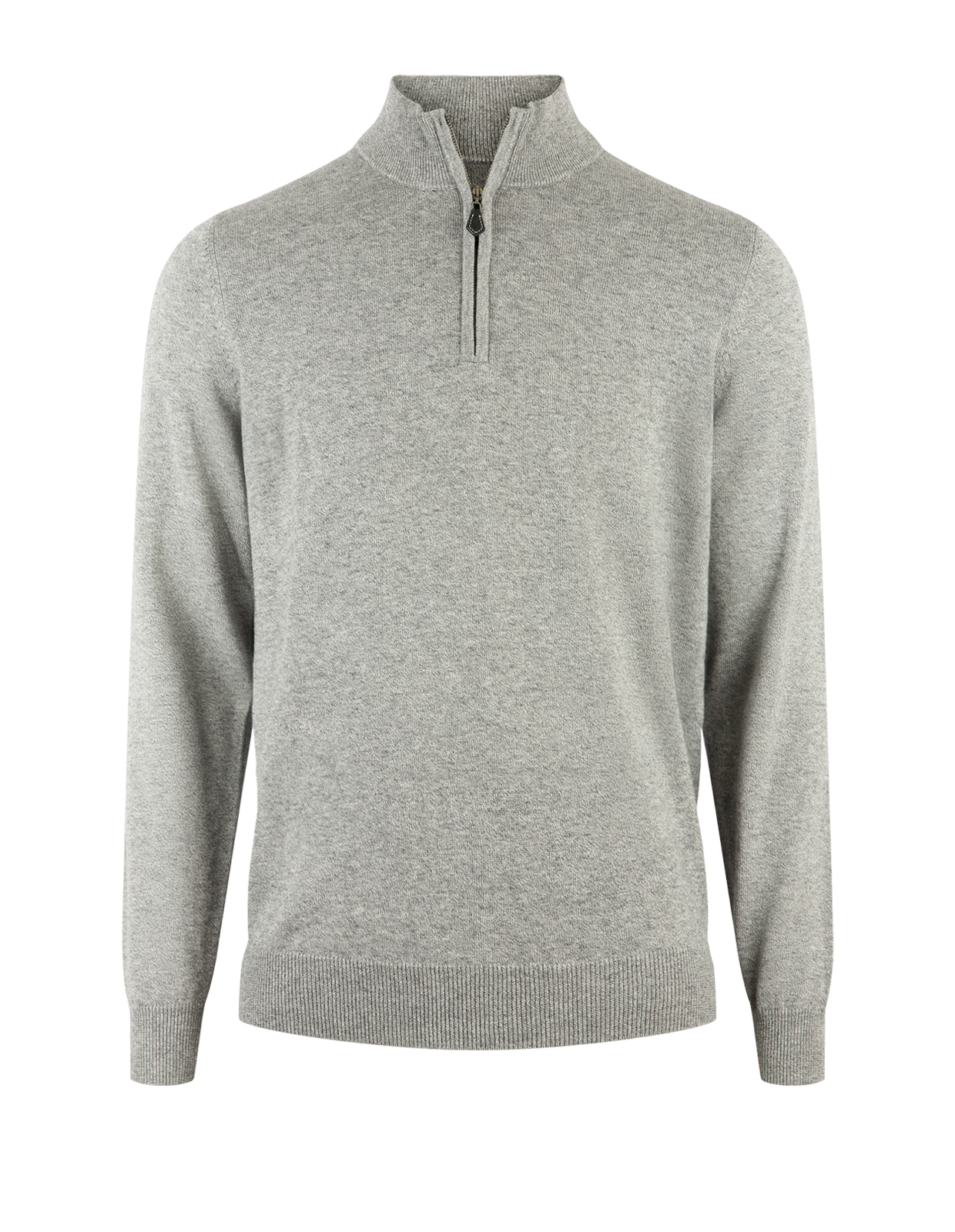 Selhurst Half Zip Bomull/Cashmere Grå Melerad
