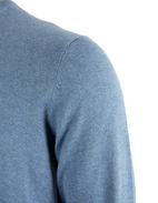 Tröja Rundhals Ärmpatch Bomull Cashmere Mellanblå XL