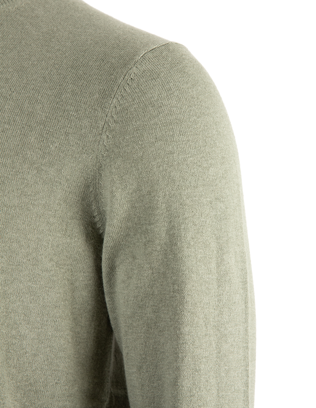 Tröja Rundhals Ärmpatch Bomull Cashmere Grön XL