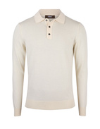 Polo Shirt Long Sleeve Cotton Panna Stl XXL