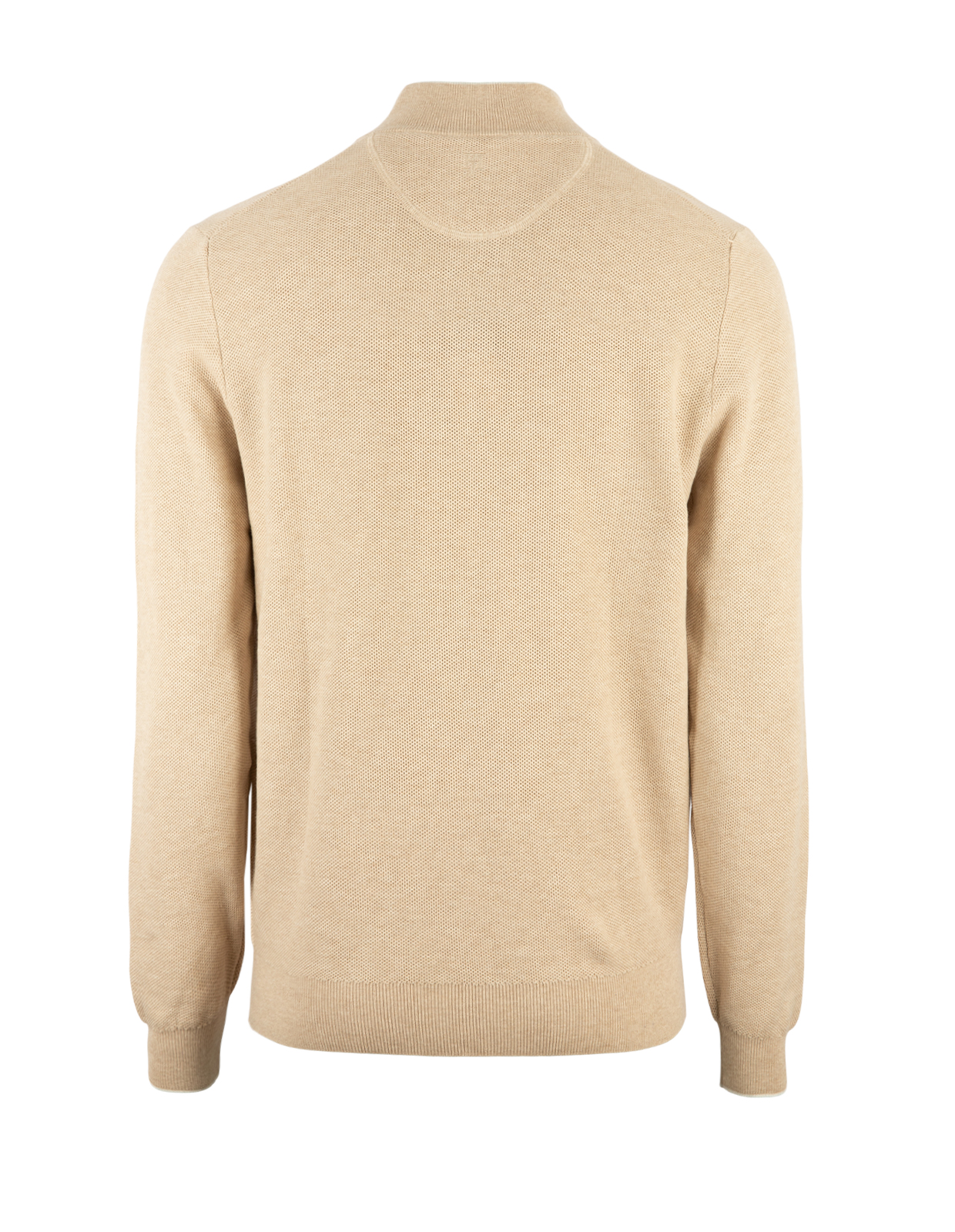 Tröja Halvzip Bomull Beige