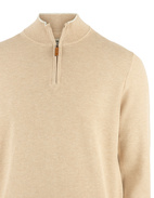 Tröja Halvzip Bomull Beige M