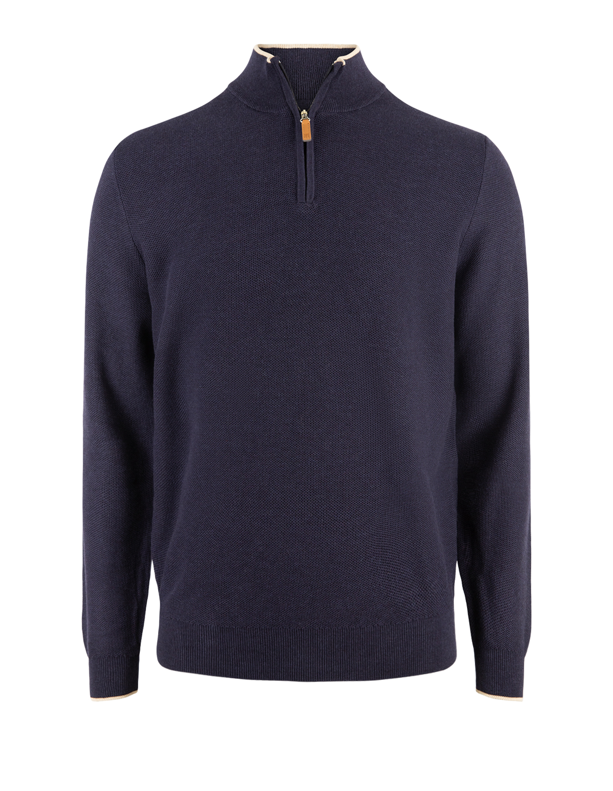 Tröja Halvzip Bomull Navy
