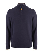 Tröja Halvzip Bomull Navy M