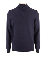 Tröja Halvzip Bomull Navy M