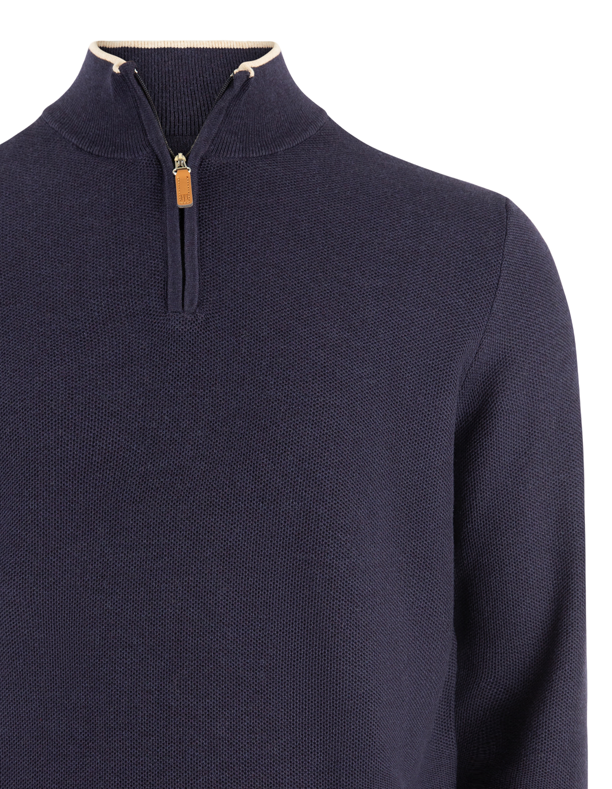 Tröja Halvzip Bomull Navy M