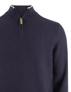 Tröja Halvzip Bomull Navy M