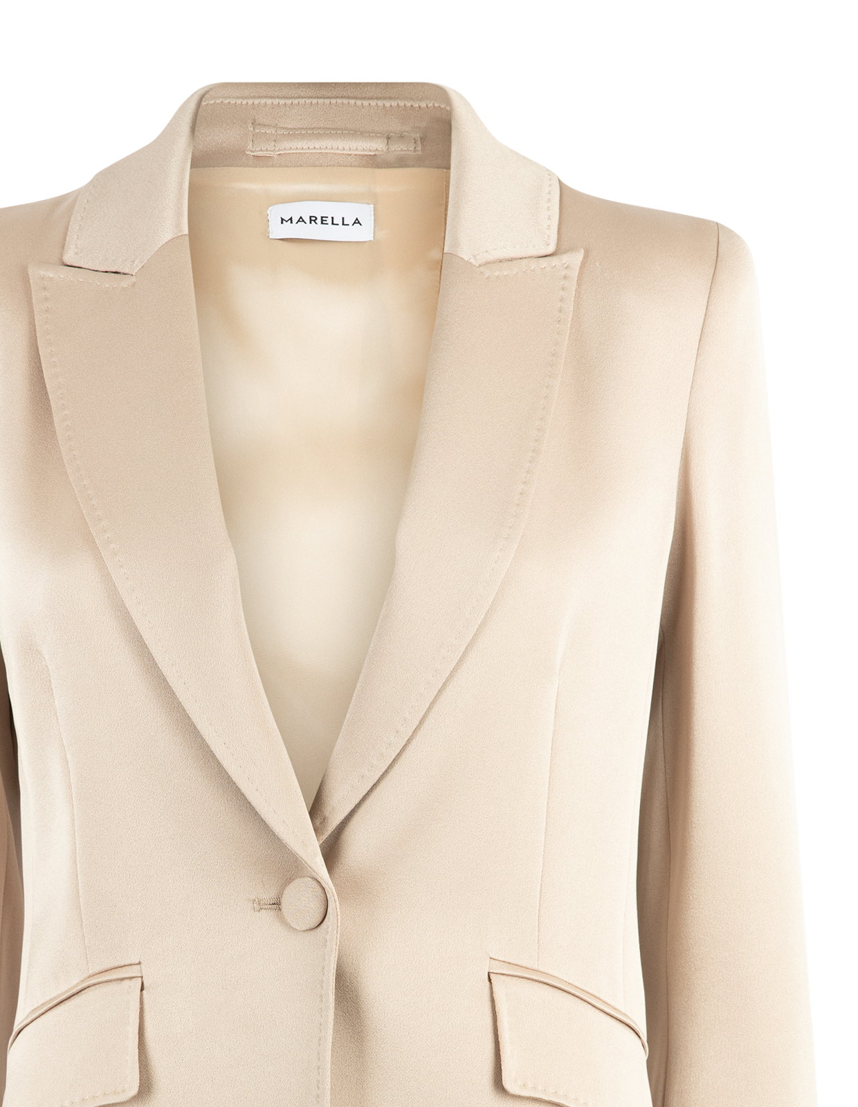 Cognac Kavaj Satin Guldbeige