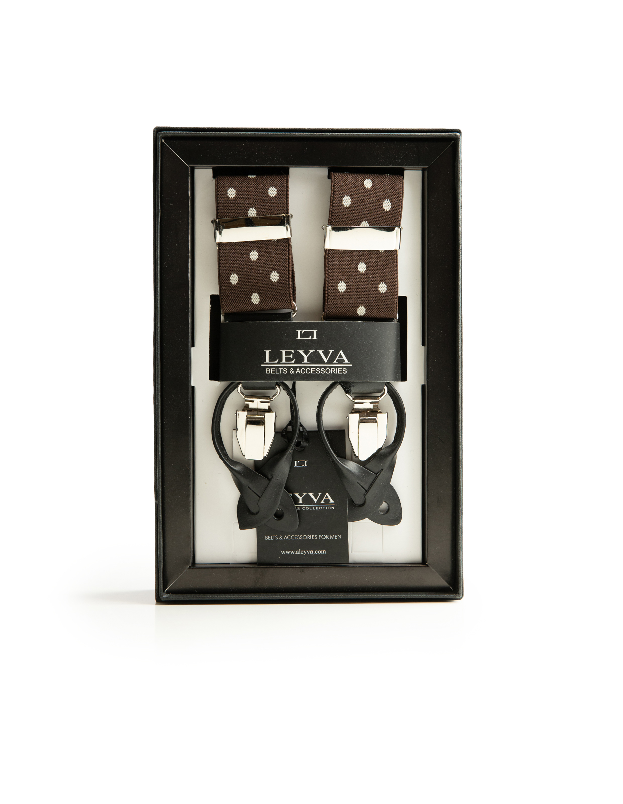 Klassiska Hängslen Brun Prickig