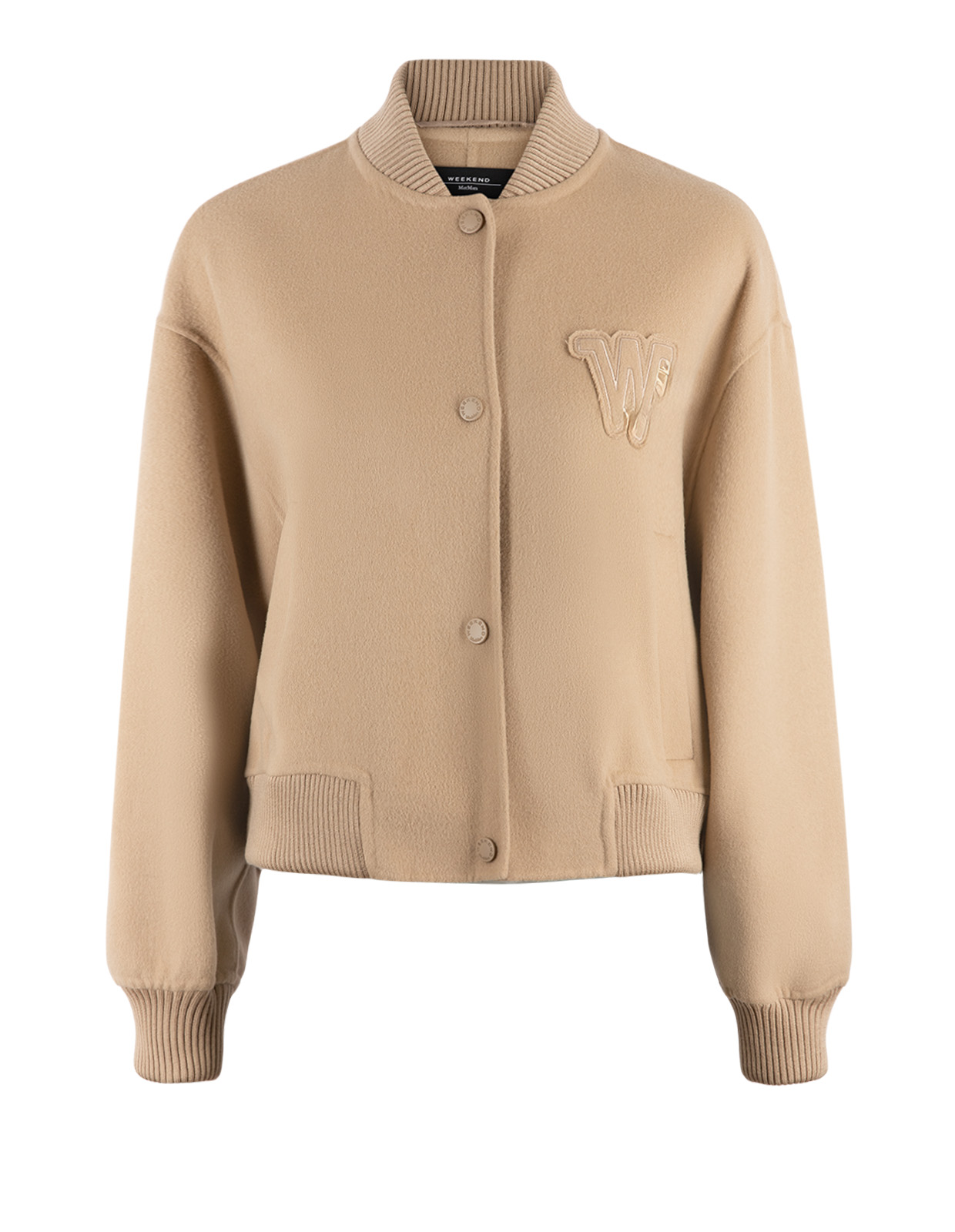 Zelante Baseballjacka Ull Beige