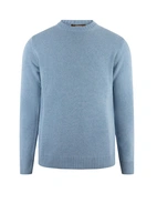 Tröja Rundhals Ull/Cashmere Ljusblå XXL