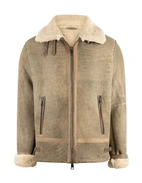 Pilot Shearling Jacka Vintage Grönbeige