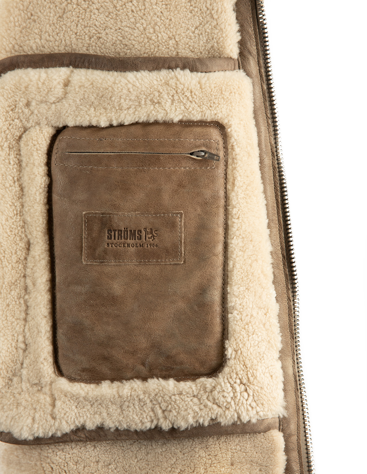 Pilot Shearling Jacka Vintage Grönbeige