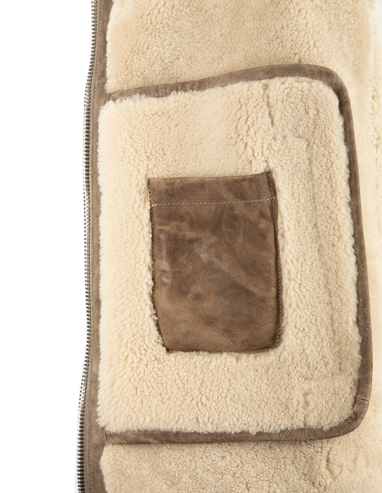 Pilot Shearling Jacka Vintage Grönbeige