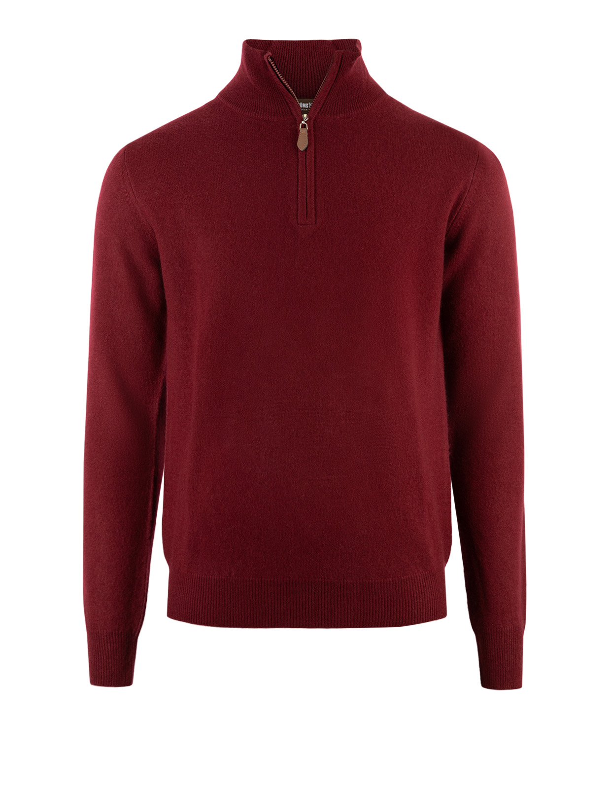 Tröja Zip Cashmere Vinröd