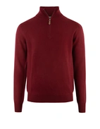 Tröja Zip Cashmere Vinröd