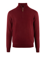 Tröja Zip Cashmere Vinröd