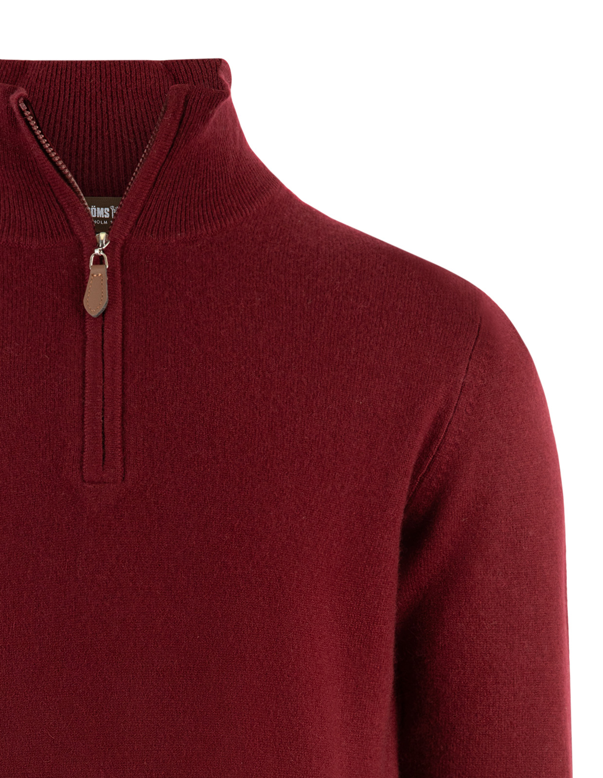 Tröja Zip Cashmere Vinröd