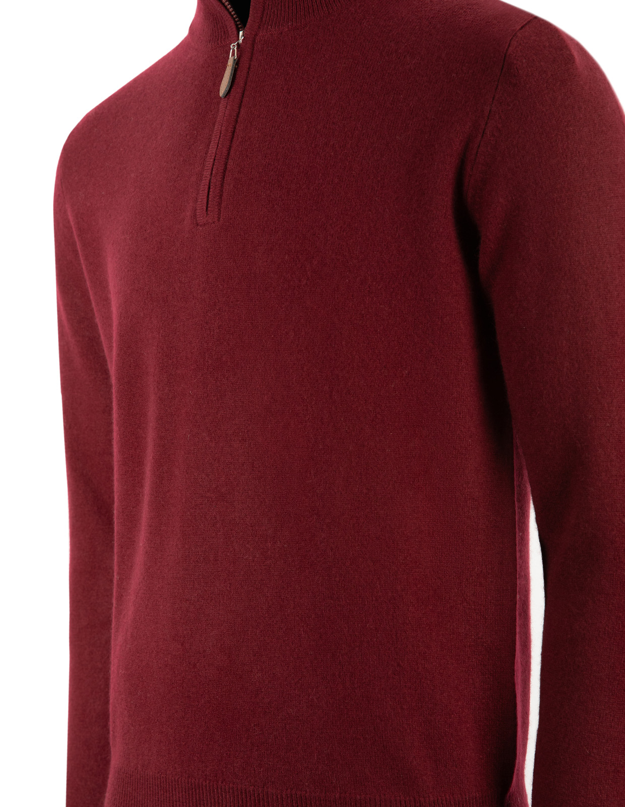 Tröja Zip Cashmere Vinröd
