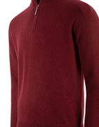 Tröja Zip Cashmere Vinröd