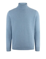 Polotröja Ull/Cashmere Ljusblå