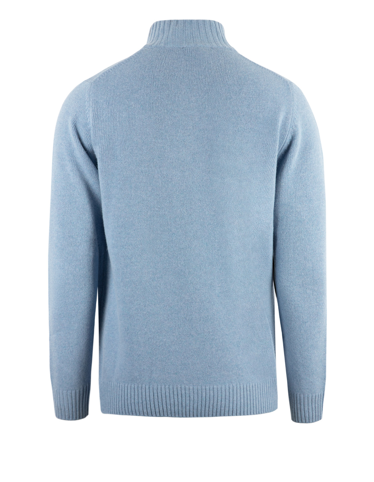 Zip-tröja Ull/Cashmere Ljusblå