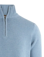 Zip-tröja Ull/Cashmere Ljusblå