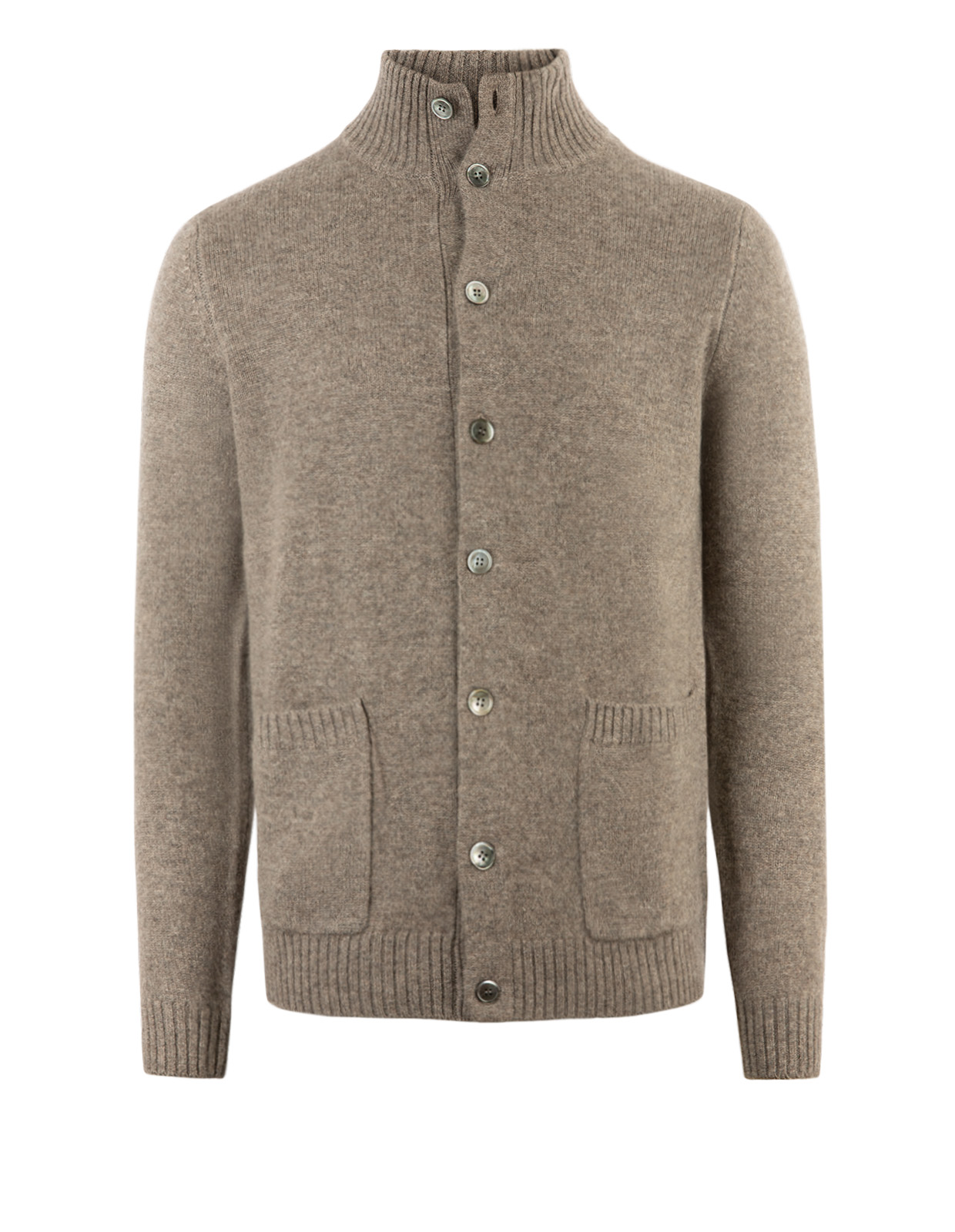 Chunky Cardigan Cashmere Mörkbeige