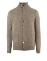 Chunky Cardigan Cashmere Mörkbeige