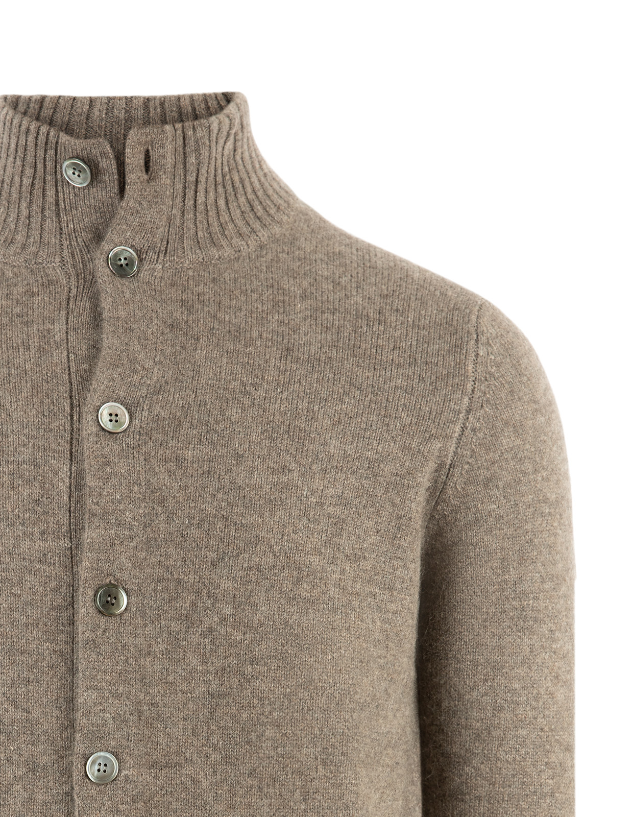 Chunky Cardigan Cashmere Mörkbeige