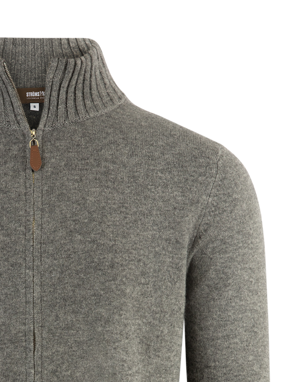 Zip Cardigan Cashmere Melerad Grå