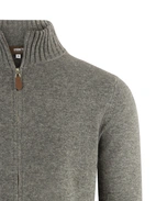 Zip Cardigan Cashmere Melerad Grå