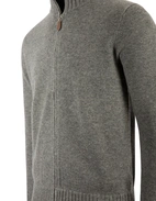 Zip Cardigan Cashmere Melerad Grå